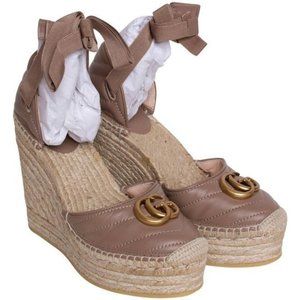 Gucci Porcelan Rose Logo Womens Espadrilles G Wedg
